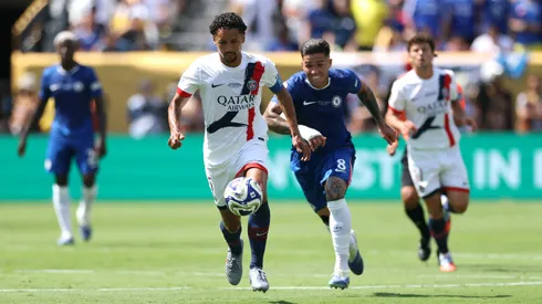 Marquinhos y Enzo Fernández en Paris Saint-Germain vs Chelsea.