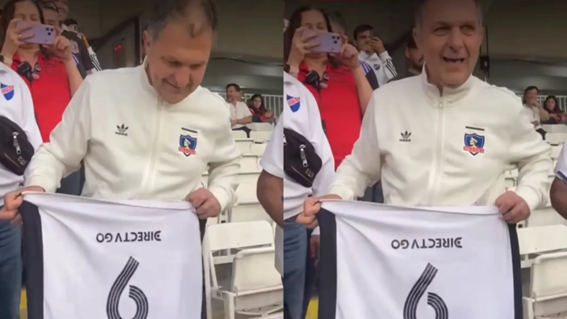 ¡Aníbal Mosa luce al revés una camiseta de Juan Martín Lucero en Colo Colo!