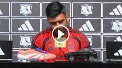 Diego Ulloa se emocionó en plena conferencia de prensa de Colo Colo. (Foto: Captura)