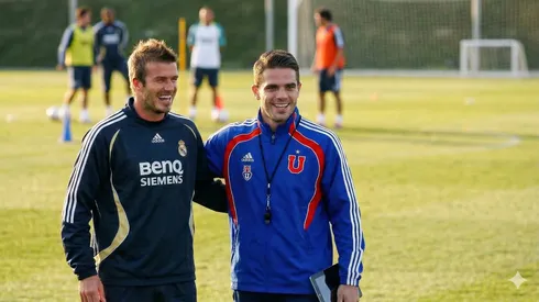David Beckham y Fernando Gago fueron compañeros en el Real Madrid. (Foto: IA)
