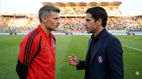 Fernando Ortiz le da la bienvenida a Fernando Gago en Chile. (Foto: IA)
