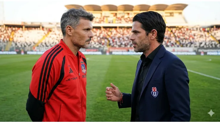 Fernando Ortiz le da la bienvenida a Fernando Gago en Chile. (Foto: IA)