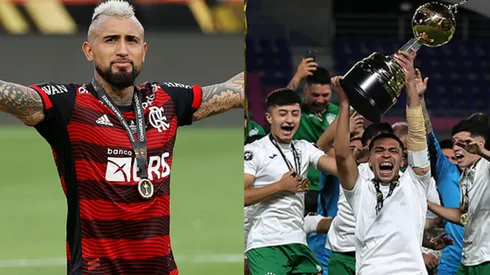Arturo Vidal festeja el título obtenido por Wanderers en Copa Libertadores Sub 20.