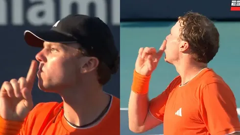 El polémico gesto de Alex Michelsen contra el público chileno en el Miami Open.