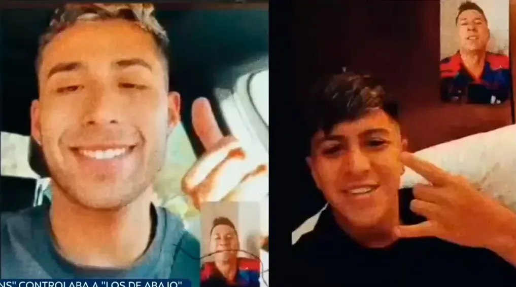 Lucas Assadi y Marcelo Morales comunicándose con Víctor Poblete, alias “Vitoko” | FOTO: Captura Canal 13