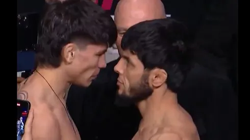 Nacho encara a su rival previo al combate de esta tarde en UFC (Photo by Jeff Bottari/Zuffa LLC)