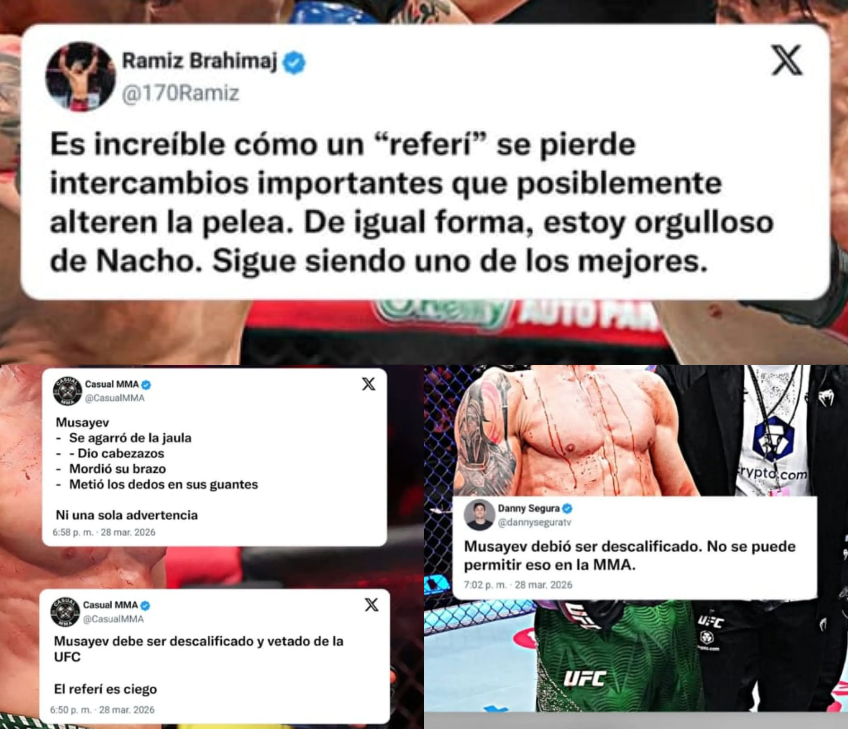 Historias de Yair “Pantera” Rodríguez criticando el actuar de Tofiq Musayev y el desempeño del árbitro en la pelea de “Nacho” Bahamondes. (Foto: captura)