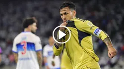 Leandro Paredes anotó el primer gol por Copa Libertadores en el Claro Arena. (Foto: Photosport)