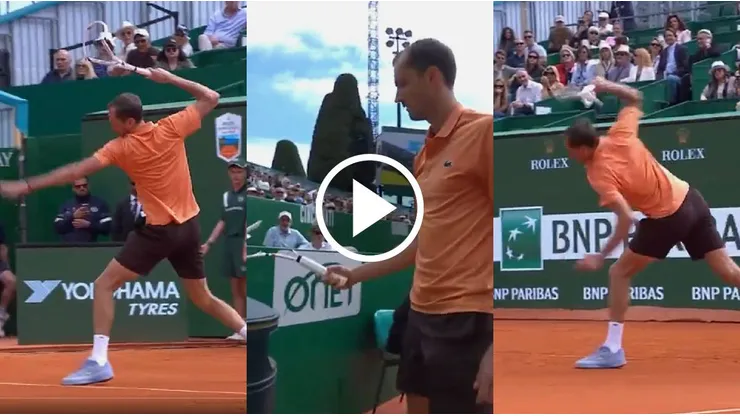 La furia de Medvedev al caer 6-0 y 6-0 en Montecarlo.