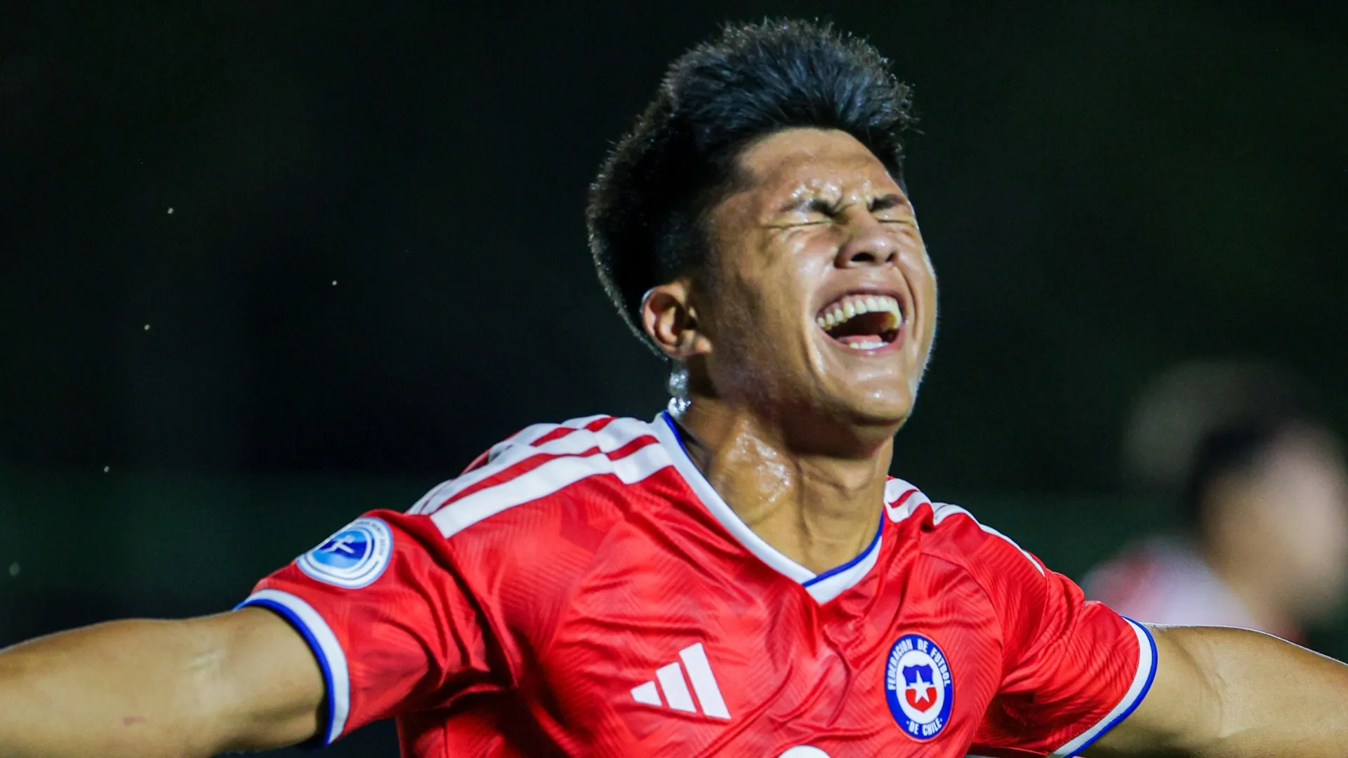 Amaro Pérez celebrando el gol de Chile ante Paraguay | Foto: Richard Ramirez – Comunicaciones FFCh