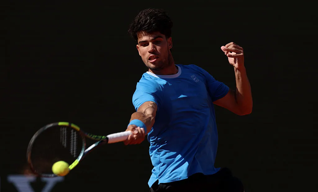 Carlos Alcaraz sufrió para doblegar a Martín Etcheverry en Montecarlo (Getty Images).