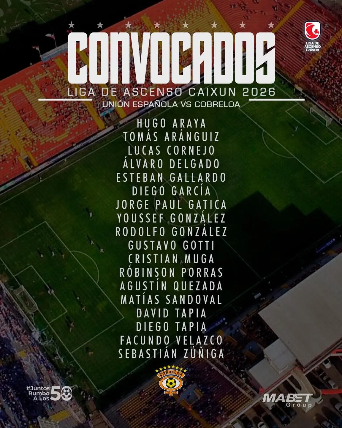 Citados de Cobreloa para jugar ante Unión Española.