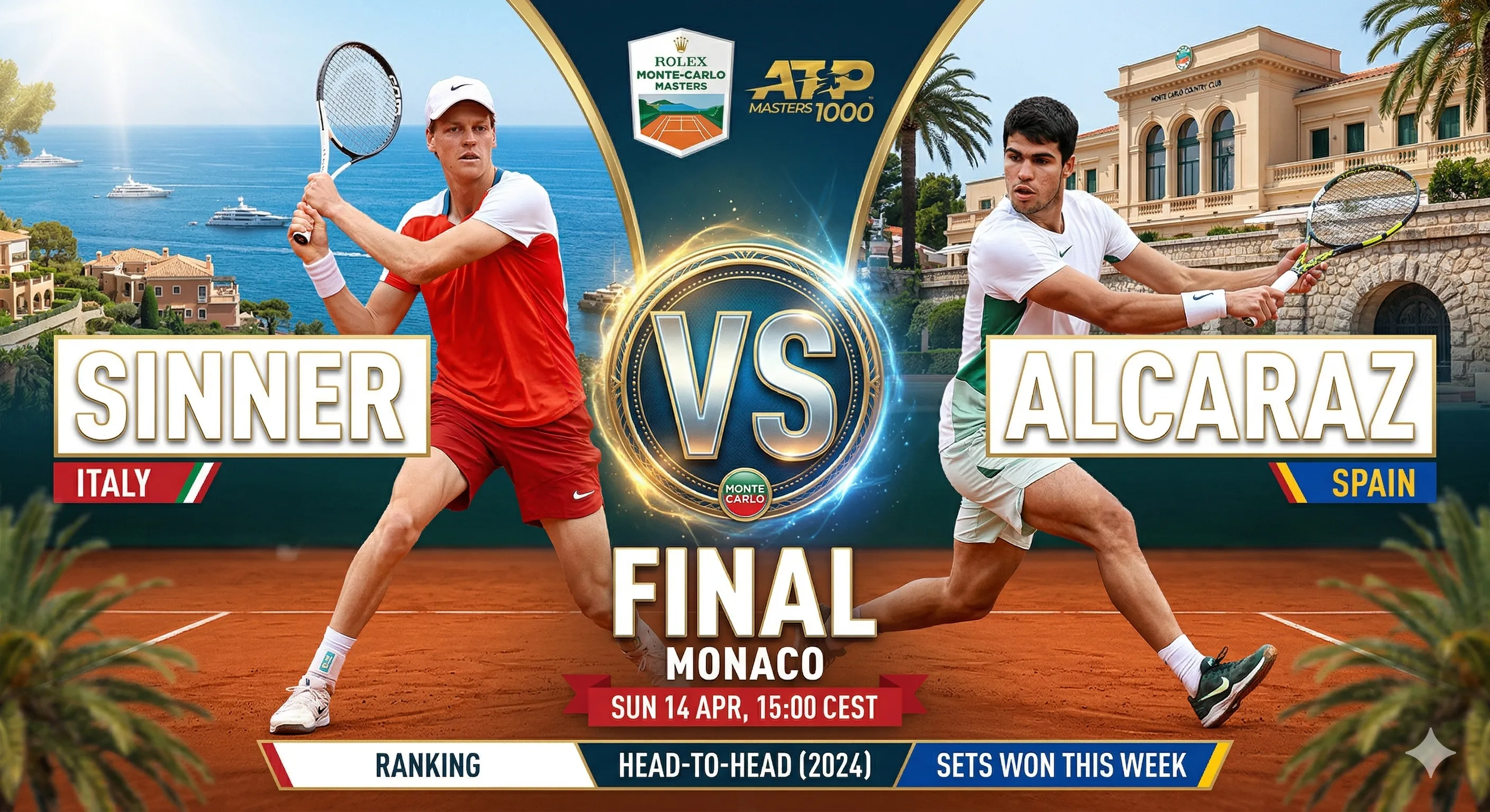 Carlos Alcaraz vs. Jannik Sinner este domingo por ESPN (Gemini).