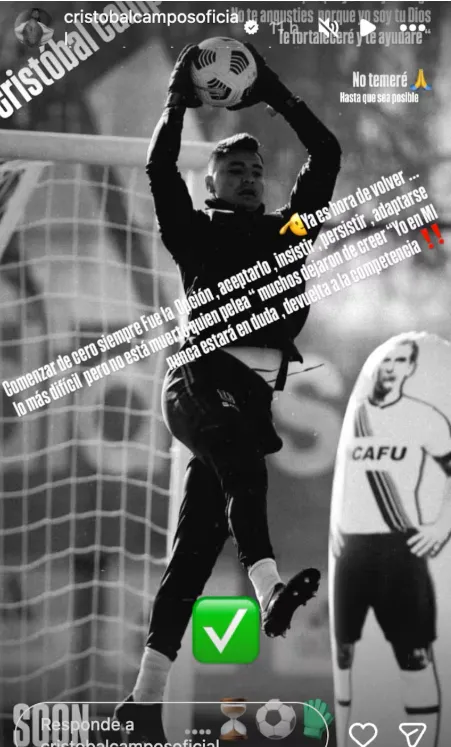 El posteo de Cristóbal Campos en Instagram | FOTO: Captura