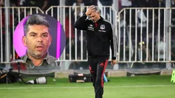 Romai Ugarte destroza a Fernando Ortiz tras la derrota de Colo Colo frente a Palestino. (Foto: Photosport)