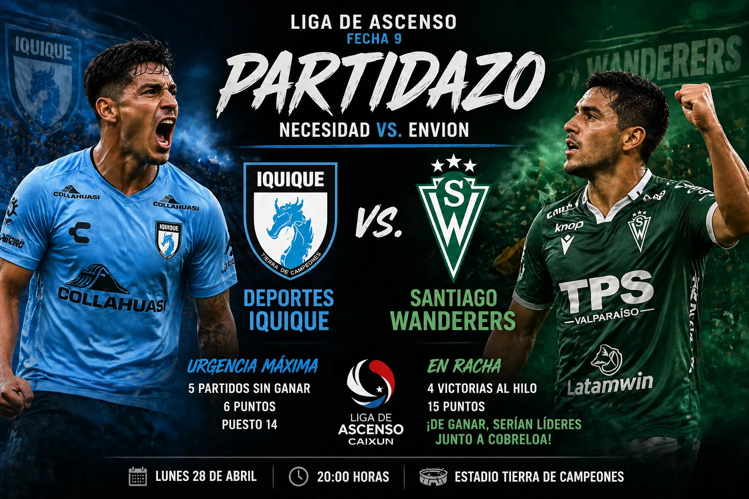 Partidazo en Primera B entre Wanderers e Iquique (Gemini).