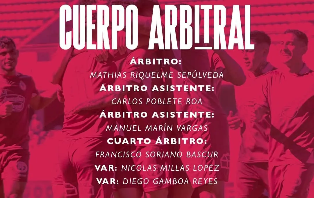 Los árbitros del partido entre Deportes La Serena vs Universidad de Chile