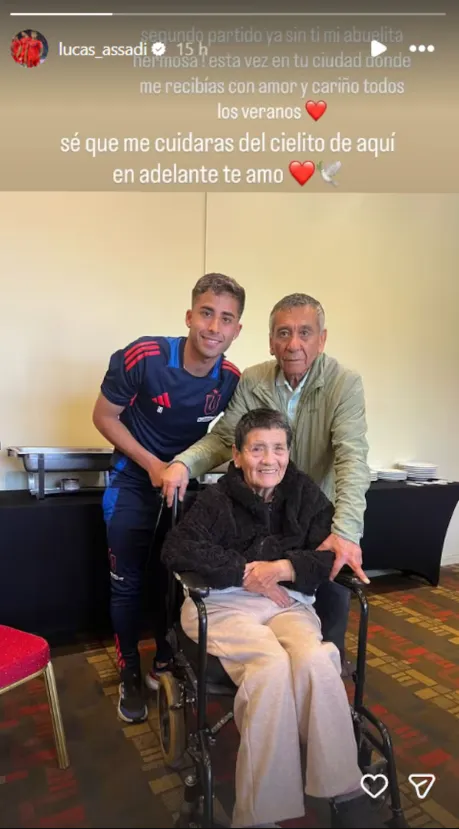 Lucas Assadi recordando a su difunta abuela | FOTO: Captura Instagram
