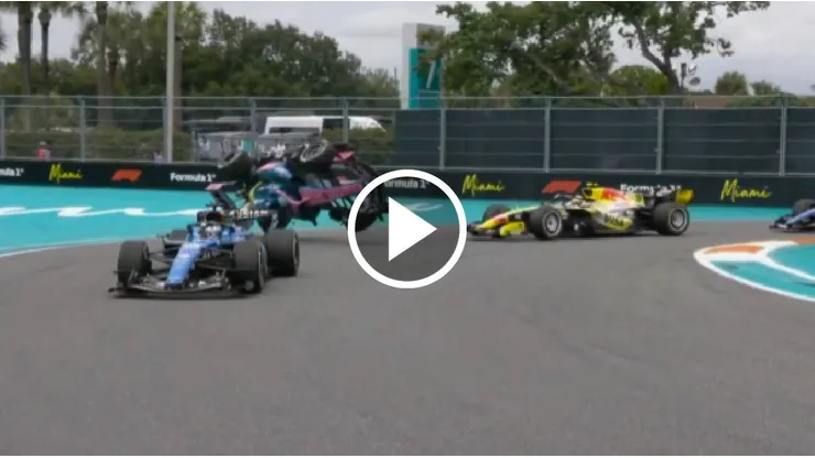 Pierre Gasly sufrió impactante accidente en el GP de Miami. (Foto: Captura)