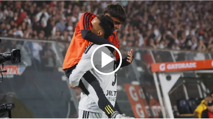 Javier Correa festejó el doblete junto a su hijo. (Foto: Jonnathan Oyarzún/Photosport)
