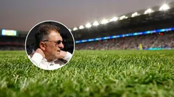 Aníbal Mosa visitó el Claro Arena para conocer en detalle su cancha. (Foto: Photosport)
