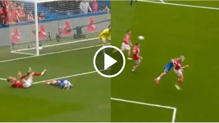 Impactante choque de cabeza sacudió a la Premier League.