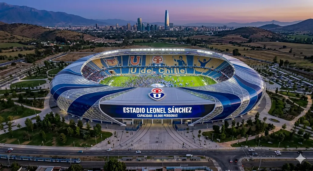 El estadio de la U imaginado por la IA (Gemini).