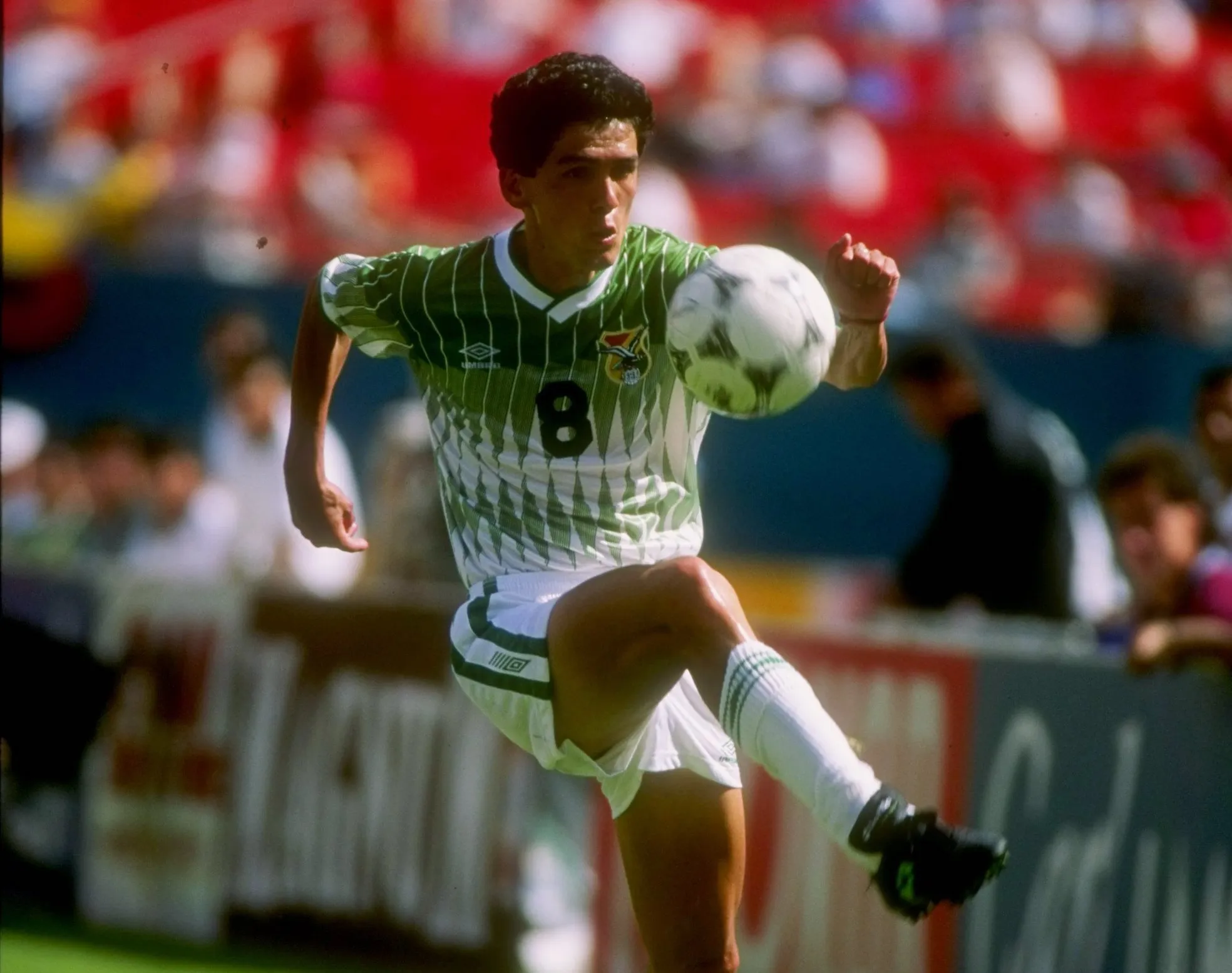Feb 1994:  Milton Melgar of Bolivia in action during a Joe Robbie Cup game against Colombia in Miami, Florida.  Colombia won the game 2-0. Mandatory Credit: Al Bello  /Allsport