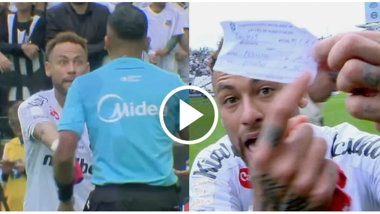 Neymar terminó alegando fuera del campo en medio de la confusión.