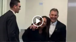¡Fraterno abrazo entre ambos dirigentes!