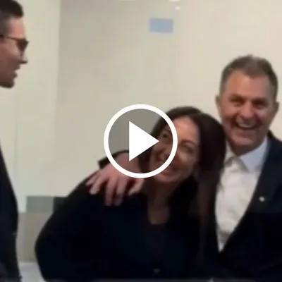 VIDEO | Captan cariñoso abrazo entre Cecilia Pérez y Aníbal Mosa