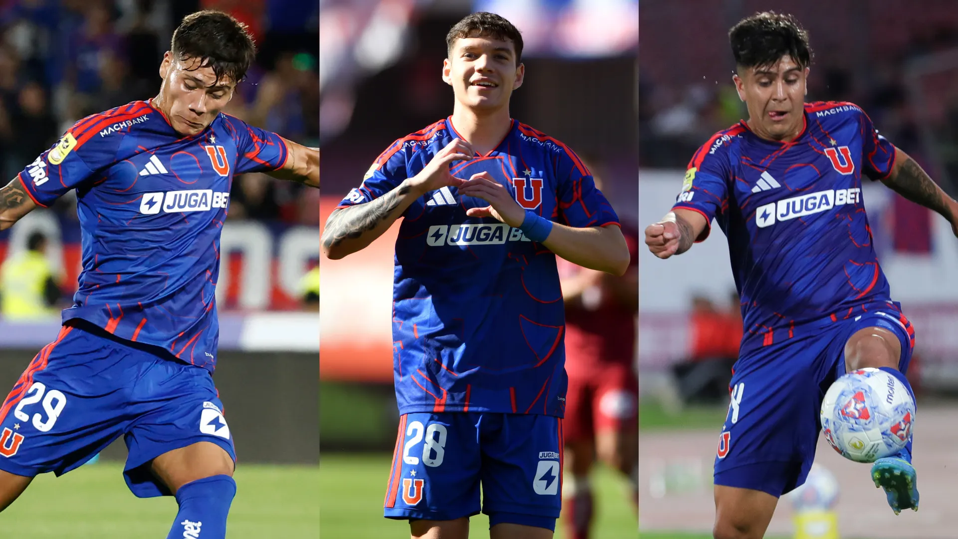 Alejandro Lorca destacó a tres jugadores de Universidad de Chile. (Imágenes: Photosport)