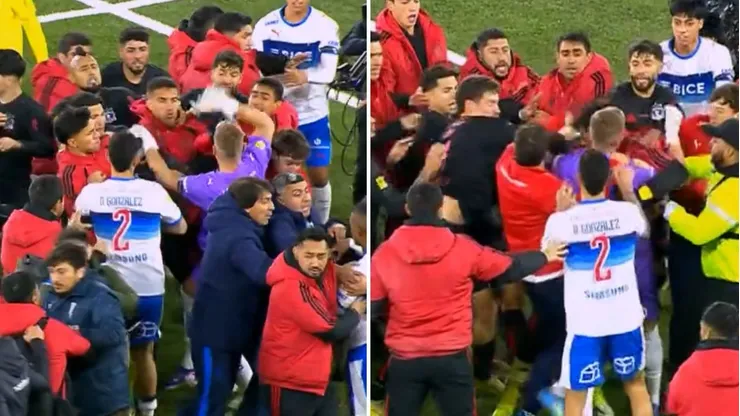 El pleito entre Universidad Católica y Colo Colo en el Claro Arena