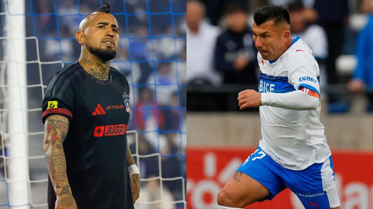 Arturo Vidal y Gary Medel se reencontraron en el Claro Arena. (Foto: Photosport)