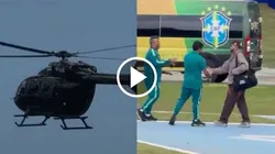Neymar llegó en helicóptero a la concentración de Brasil. (Foto: Captura)