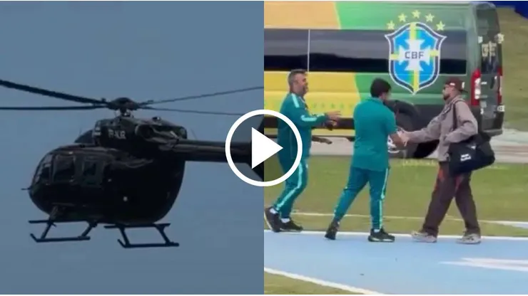 Neymar llegó en helicóptero a la concentración de Brasil. (Foto: Captura)