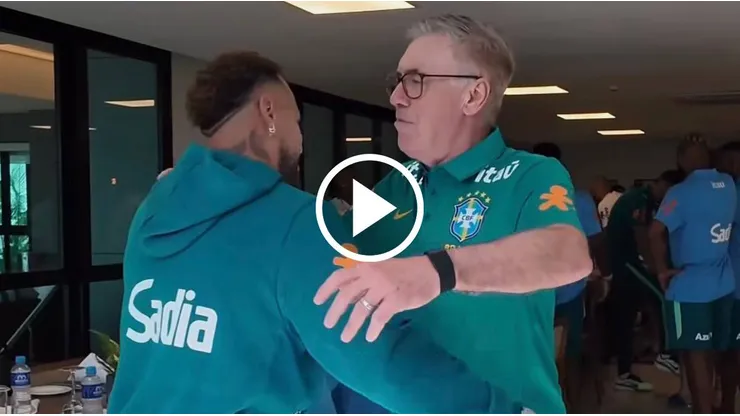 Carlo Ancelotti le da la bienvenida a Neymar a la Selección de Brasil. (Foto: Captura)