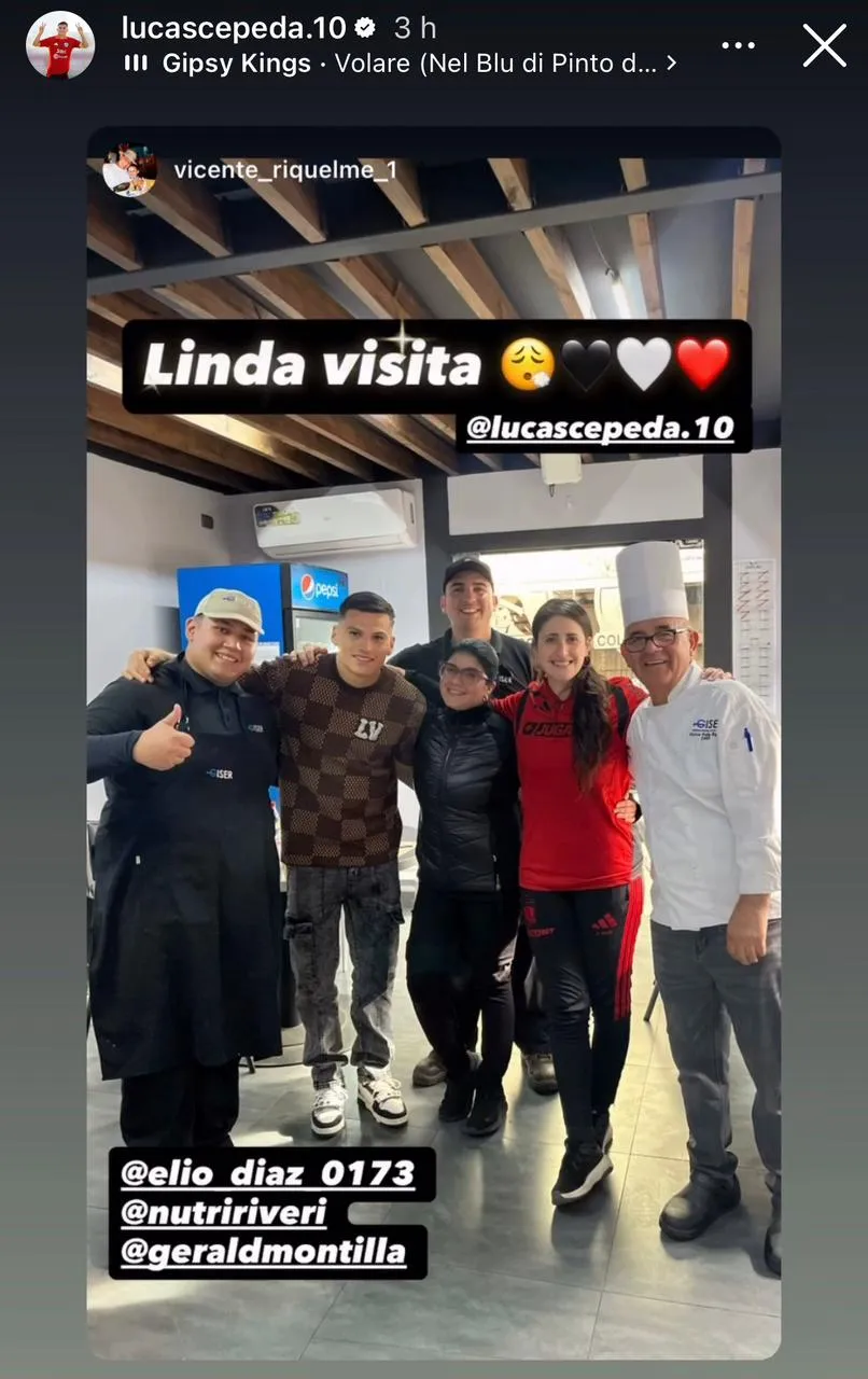 Captura de la historia de Instagram de Lucas Cepeda.