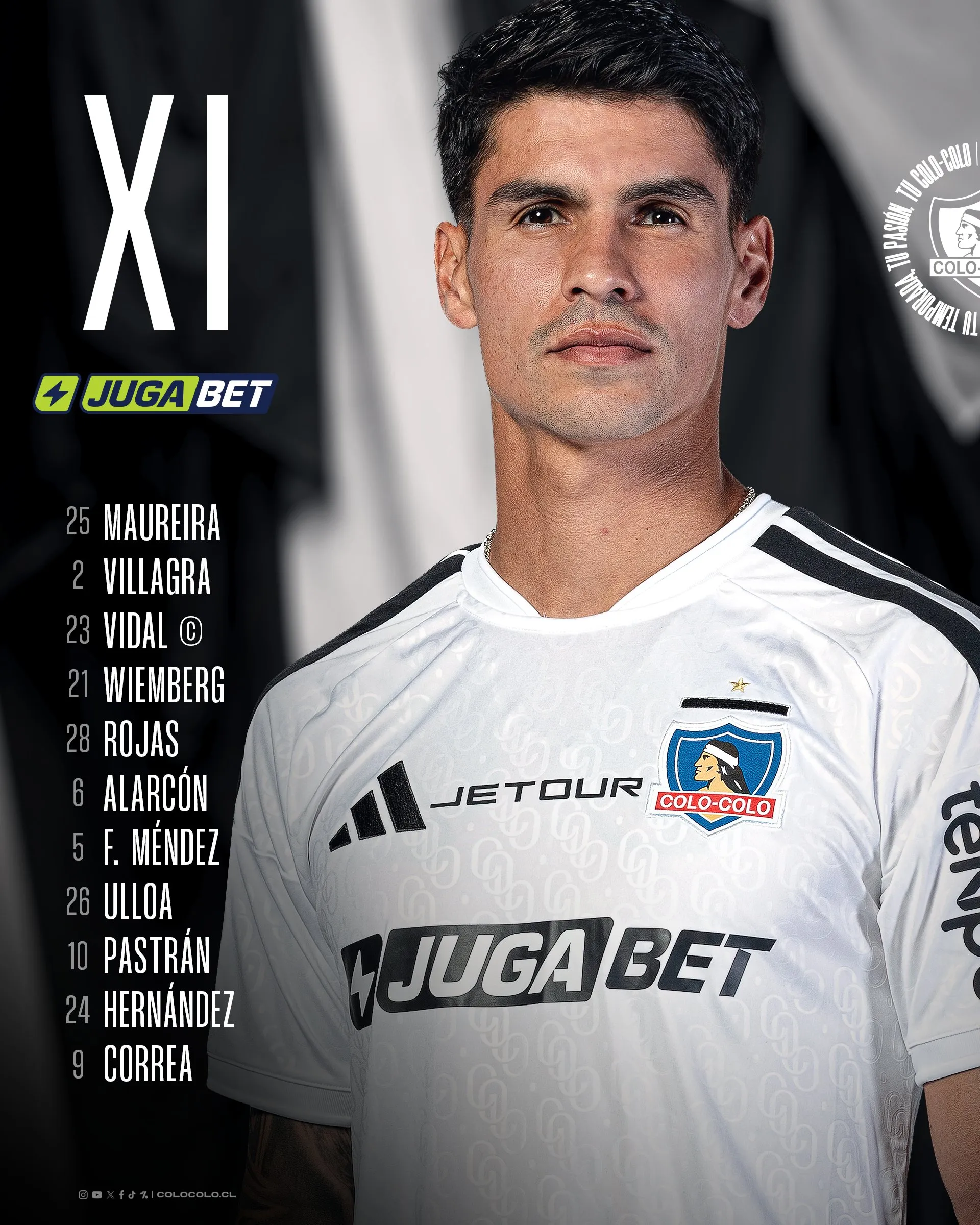 La formación de Colo Colo vs. Cobresal. (Foto: @ColoColo)