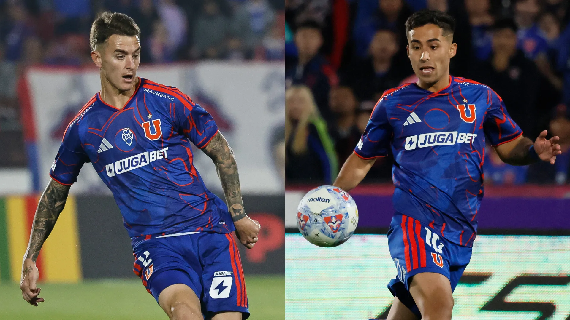 Franco Calderón y Lucas Assadi serán bajas en Universidad de Chile. (Imágenes: Photosport)