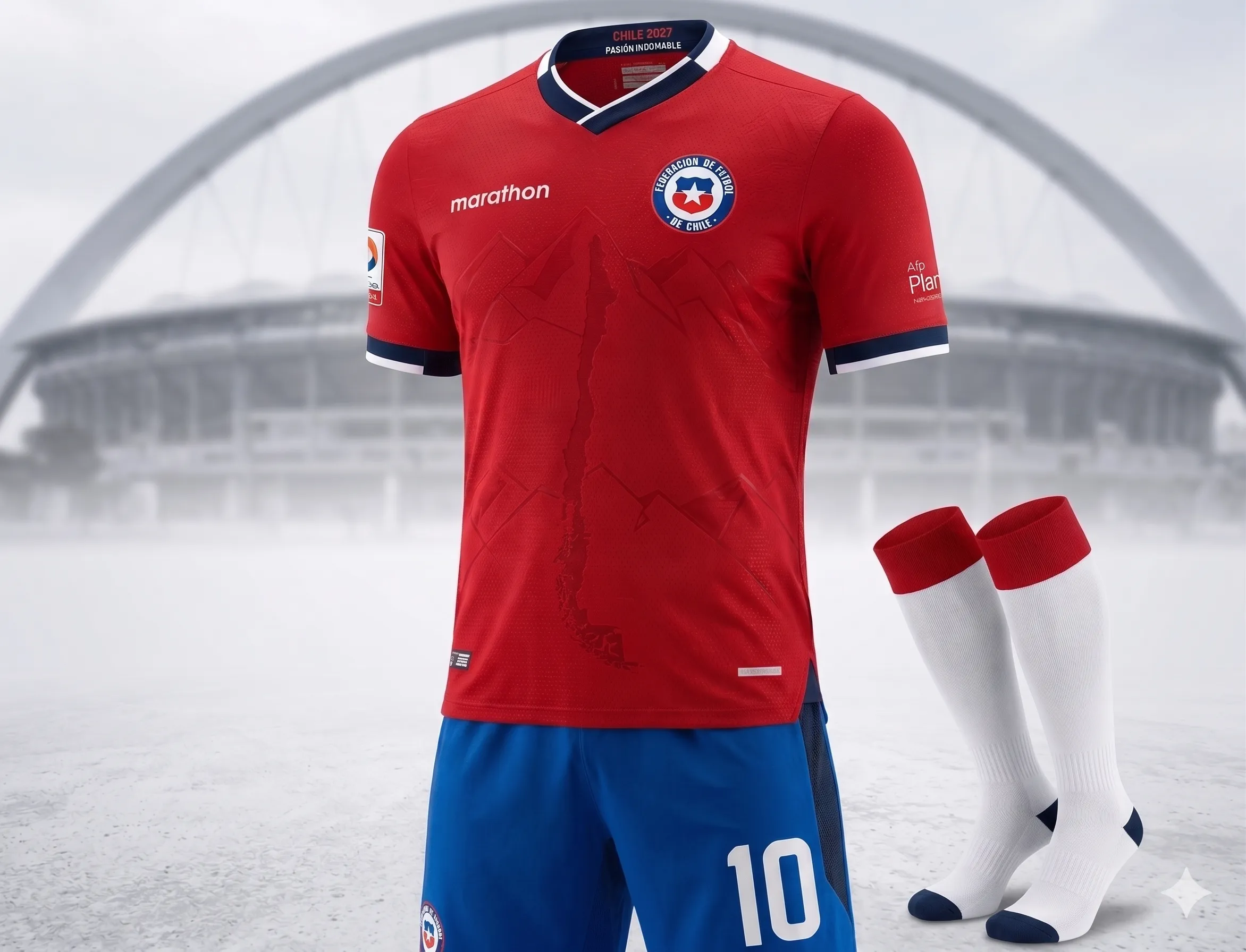 Diseño creado por la IA Gemini, quien tomó también la cordillera y el mapa de Chile como base.