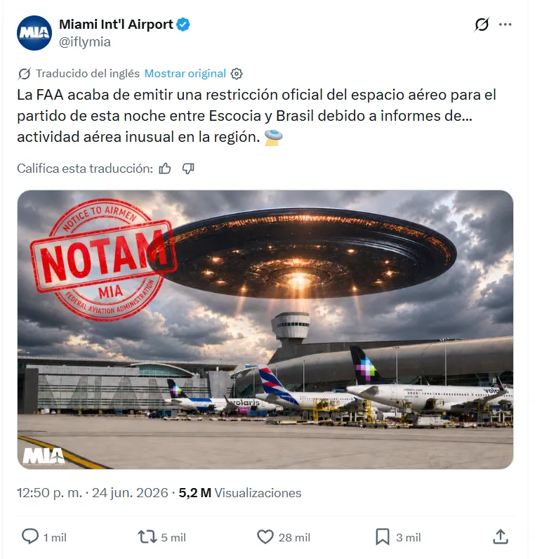 Feroz troleo del aeropuerto de Miami se viraliza en redes sociales.