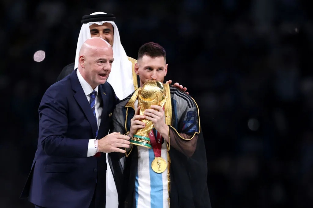 Infantino y Messi, felices. | Foto: Getty Images