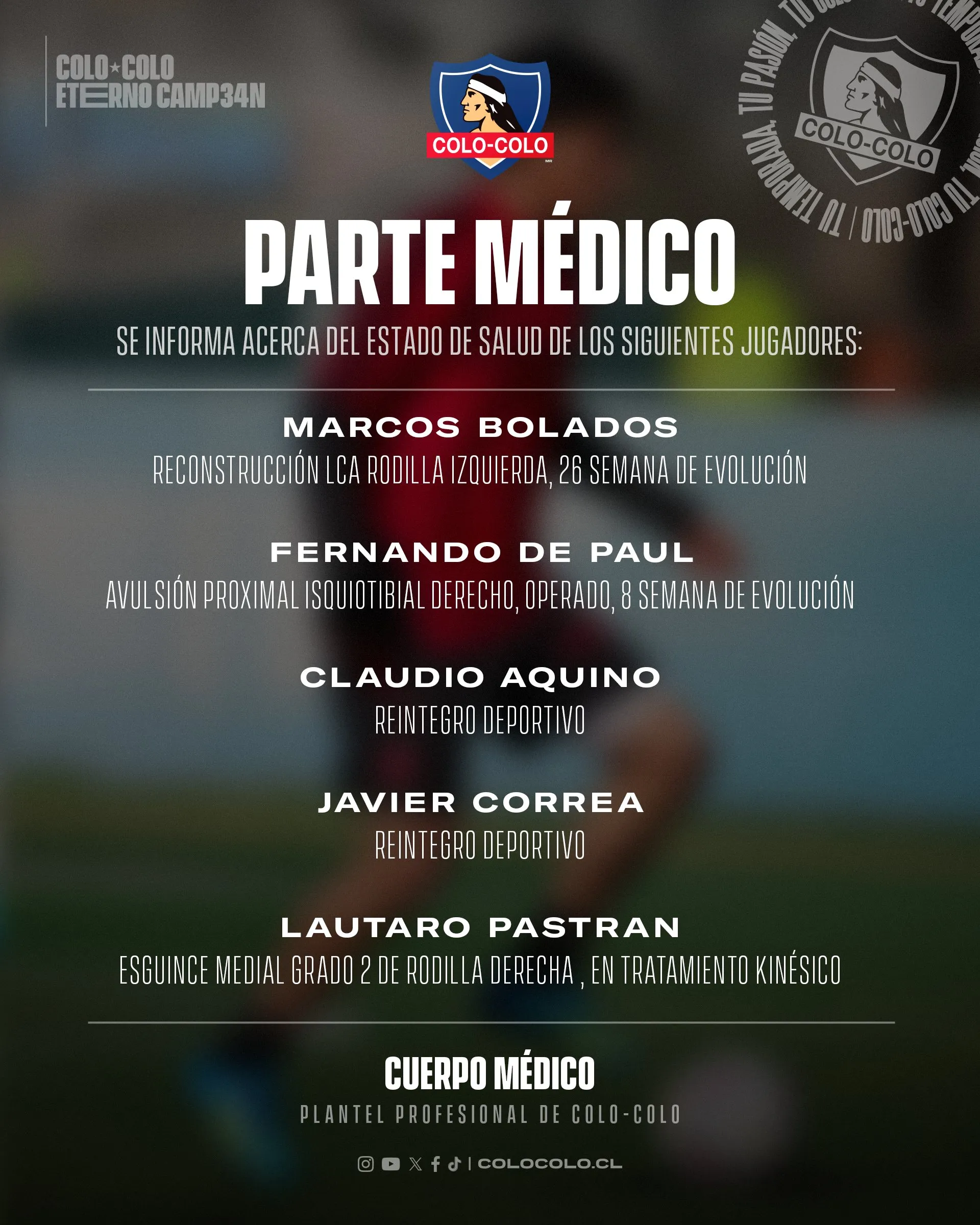 Parte médico de Colo Colo.