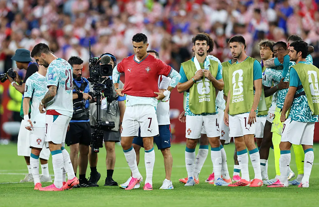 Homenaje de Cristiano Ronald y Portugal al fallecido Diogo Jota. (Photo by Buda Mendes/Getty Images)