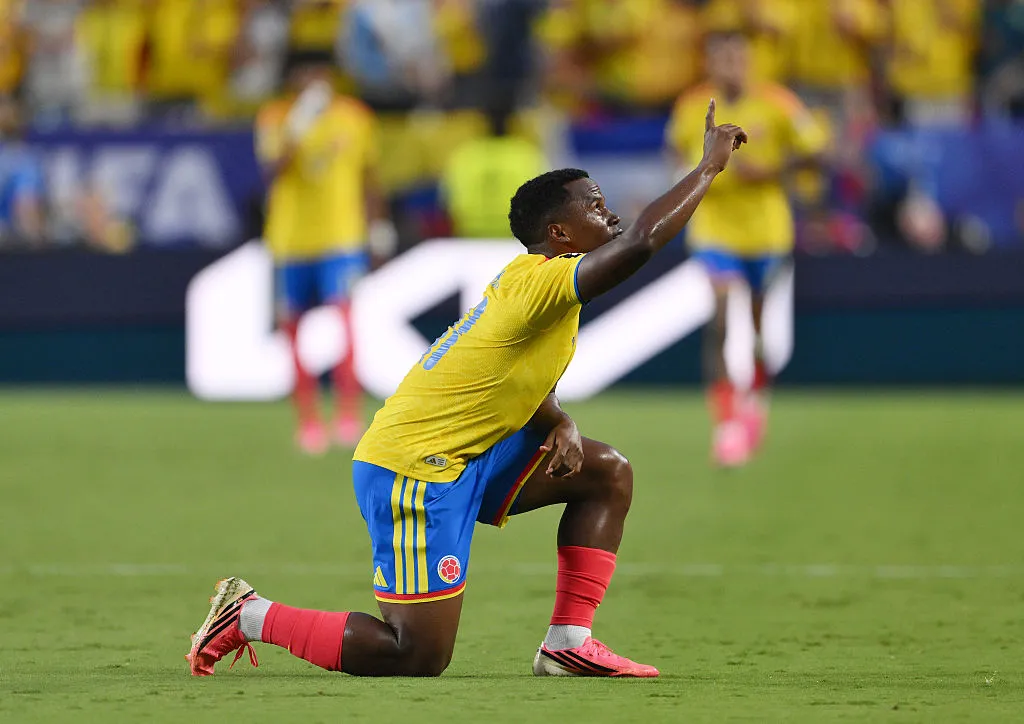 Así fue el festejo de Jhon Arias en Colombia vs. Ghana. (Foto: David Ramos/Getty Images)