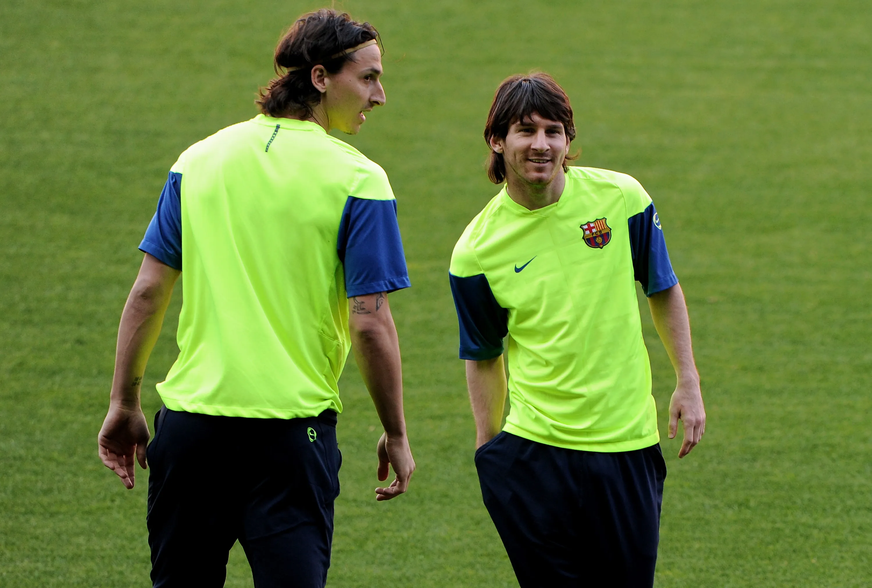 Zlatan y Messi fueron compañeros durante dos temporadas en el FC Barcelona.  (Photo by Jasper Juinen/Getty Images)