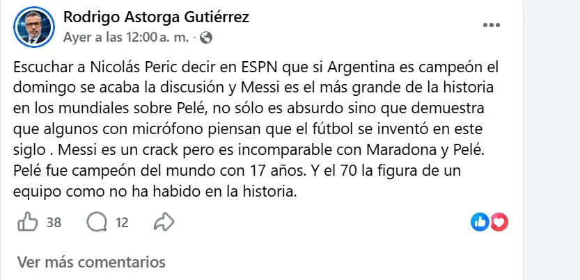 El twett de Rodrigo Astorga