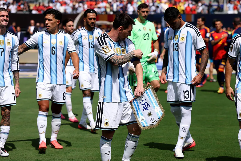 EAST RUTHERFORD, NEW JERSEY – JULY 19:  Lionel Messi #10 of Argentina before the FIFA World Cup 2026 Final match between Spain and Argentina at New York New Jersey Stadium on July 19, 2026 in East Rutherford, New Jersey. (Photo by Carl Recine/Getty Images)
