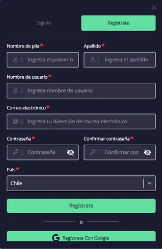 Formulario donde poner el código promocional Deuces